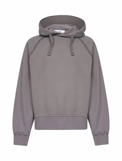 Stone Island Men Grey Brushed Organic Cotton Hoodie In Gray