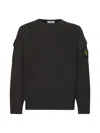 Stone Island Men Grey Cotton Crewneck Sweatshirt In Green