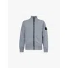 Stone Island Mens Grey Green Brand-badge Zipped Cotton-jersey Sweatshirt