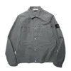 Stone Island Men's Ripstop Overshirt With Patch In Grey/green