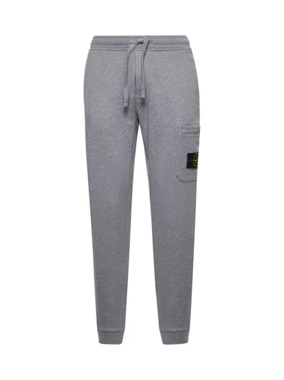 Stone Island Men Grey Organic Cotton Fleece Joggers