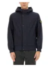 Stone Island Blue Light Soft Shell-r E. Dye Technology Jacket In Blue
