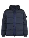 Stone Island Recycled Fabric Quilted Down Jacket With Hood In Blue