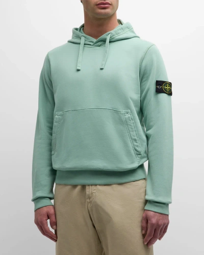 Stone Island Men's Hoodie With Patch In Light Green