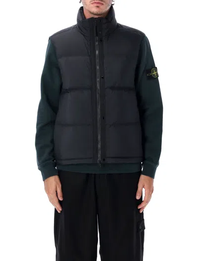 Stone Island Men's Hybrid Puffer Vest In Black