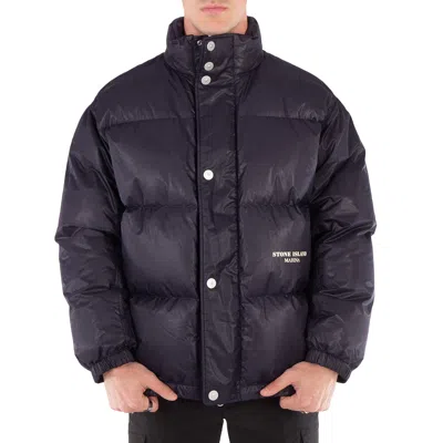 Stone Island Men's Ink Nylon Oversize Down Jacket In Blue