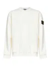 Stone Island Ivory Wool Blend Crewneck Sweater In White