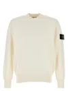 Stone Island Crew Neck Wool Sweater With Reverse Stitch Details Clothing In Yellow