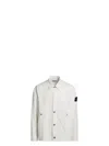 Stone Island Compass Patch Button-up Jacket In White