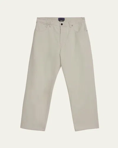 Stone Island Men's Ivory Denim Straight-leg Jeans In Neutral