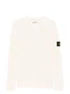 Stone Island Beige Long-sleeved Sweater With Distinctive Logo Patch