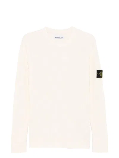 STONE ISLAND MEN'S IVORY WOOL SWEATER