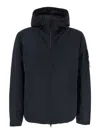 Stone Island Micro Twill Padded Hooded Jacket In Black