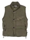 Stone Island Padded Oversized Jacket With High Collar And Flap Pocket In Green