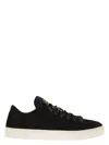 Stone Island Black Low Top Sneakers With Logo Patch On The Tongue In Suede Man