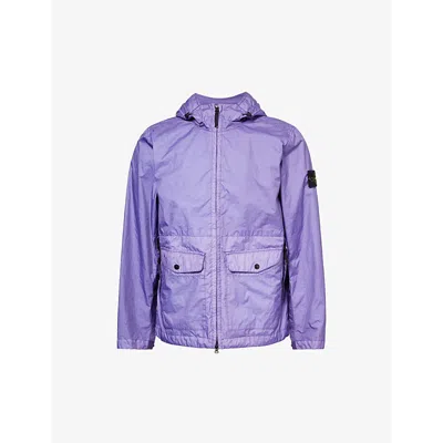 Stone Island Mens Lavender Membrana Brand-patch Shell Jacket In Purple