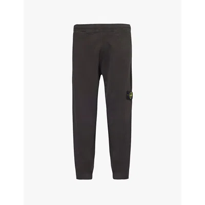 Stone Island Mens Lead Grey Brand-patch Drawstring-waist Cotton-jersey Jogging Bottoms In Lead Grey