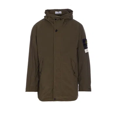 Stone Island Men Light Compact Touch Poly-tc Logo Jacket