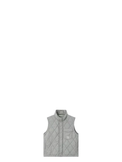 STONE ISLAND MEN'S LIGHT GRAY BUTTON-ZIPPER VEST