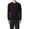 Stone Island Blue Navy Ribbed Sweater In Wool In Black