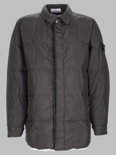 Stone Island Men's Lightweight 100% Polyamide Sports Jacket In Gray