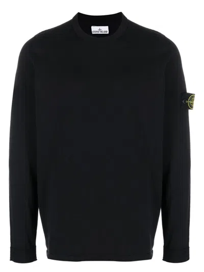 STONE ISLAND MEN'S LOGO COTTON CREWNECK SWEATER