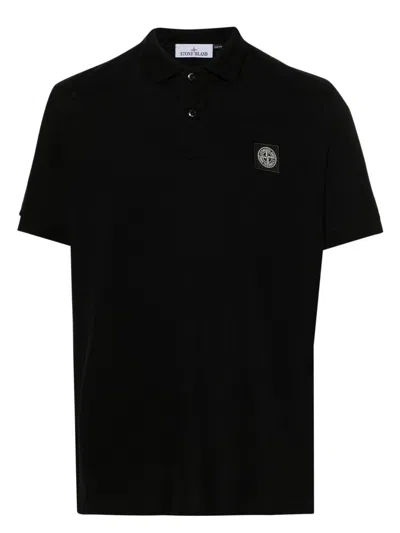 STONE ISLAND MEN'S LOGO COTTON POLO SHIRT