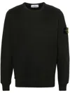 Stone Island Vanisé Brushed Heavy Cotton Sweatshirt In Black