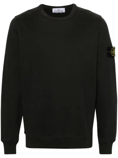 Stone Island Men's Logo Cotton Sweatshirt In Grey