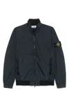 Stone Island Core Black Cotton Jersey Sweater With Stand-up Collar And Detachable Badge In Black