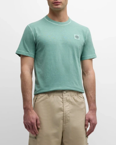 Stone Island Men's Logo Patch T-shirt In Green