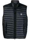 Stone Island Logo Patch Puffer Vest In Navyblue