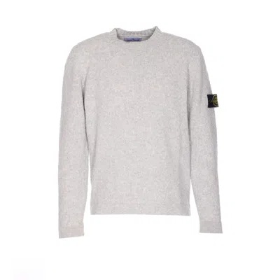 Stone Island Men Logo Sweater In White