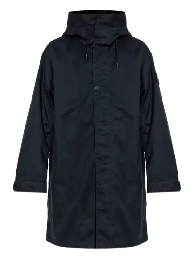 Stone Island Long Parka In Black