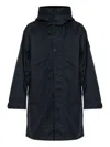 Stone Island Blue Logo Patch Parka Coat In Blue