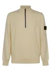 Stone Island Compass-patch Sweater In Ivory