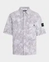 Stone Island Camicia Regular Fit Short Sleeve Shirt In Pearl Grey