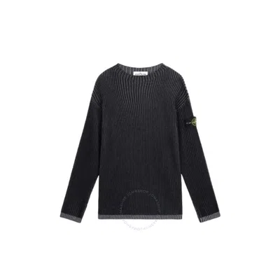Stone Island Men's Melange Charcoal Vanise Full Rib Rws Wool Sweater In Grey