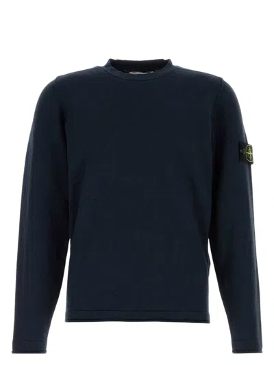 STONE ISLAND MEN'S MIDNIGHT COTTON BLEND SWEATER