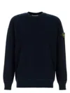Stone Island Ribbed Detail Crew Neck Sweatshirt With Iconic Badge