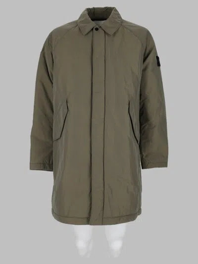 Stone Island Men's Military Trench Coat In Green