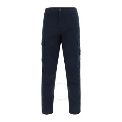 STONE ISLAND STONE ISLAND MEN'S NAVY BLUE SUPIMA COTTON TWILL TAPERED PANTS