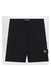 Stone Island Logo Patch Shorts In Blue