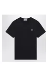 Stone Island Black Jersey Compass Patch T-shirt In Blue