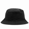 Stone Island Compass-embroidered Bucket Hat In Black