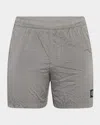 Stone Island Men's Nylon Metal Swim Trunks In Pearl Grey
