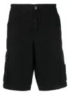Stone Island Men Slim-fit Cargo Bermuda Shorts With Zip Pockets In Black