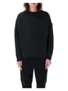 Stone Island Lightweight Wool Crew Neck Pullover In Black