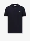 Stone Island Logo Patch Short-sleeved Polo Shirt In Black