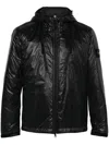 Stone Island Compass-badge Coated Lightweight Jacket In Black